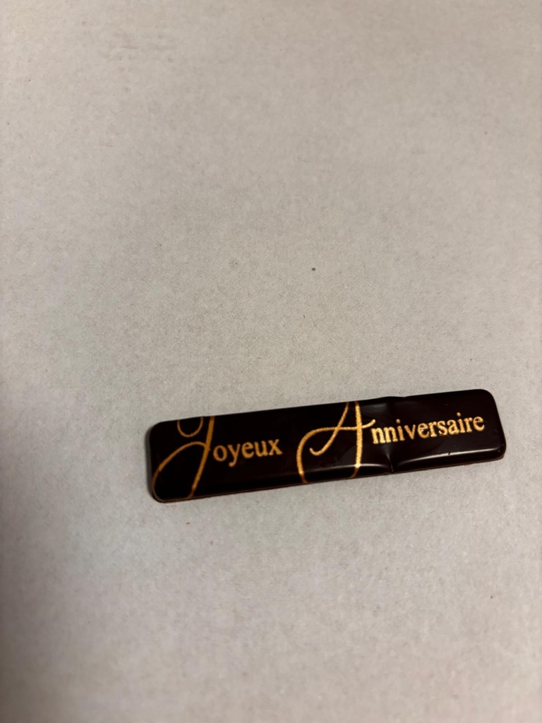 Plaquettes "Joyeux anniversaire" choco.